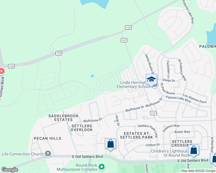 map of restaurants, bars, coffee shops, grocery stores, and more near 2867 Shadowpoint Cove in Round Rock