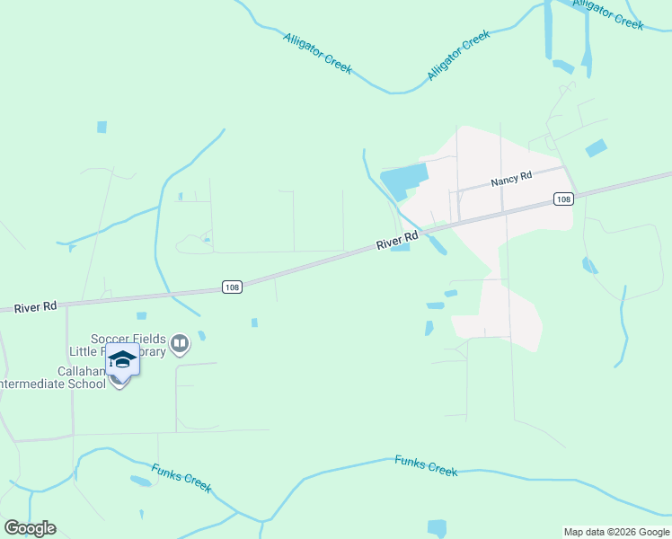 map of restaurants, bars, coffee shops, grocery stores, and more near 6489-6573 River Road in Callahan