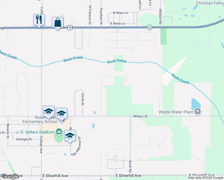 map of restaurants, bars, coffee shops, grocery stores, and more near 19630-19732 Sturma Lane in Robertsdale