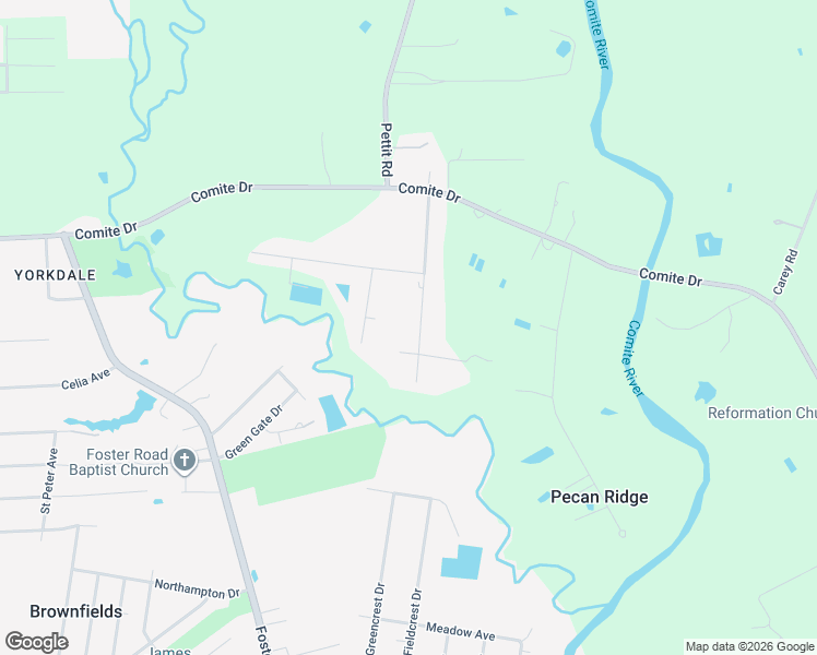 map of restaurants, bars, coffee shops, grocery stores, and more near 12214 Whispering Oaks Drive in Baker
