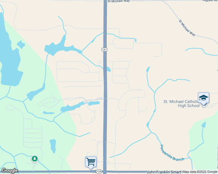 map of restaurants, bars, coffee shops, grocery stores, and more near 22610 Alabama 181 in Fairhope