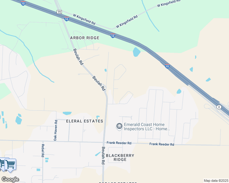map of restaurants, bars, coffee shops, grocery stores, and more near 10000 Isaacs Lane in Pensacola