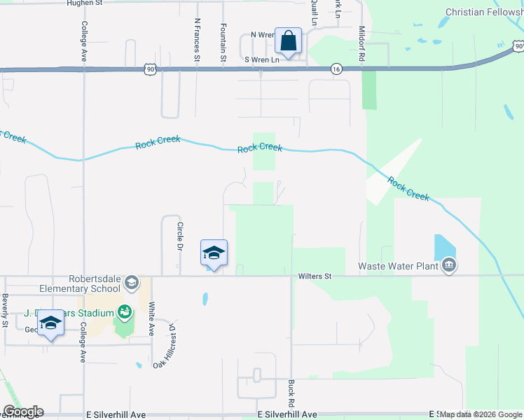 map of restaurants, bars, coffee shops, grocery stores, and more near 19630 Sturma Lane in Robertsdale