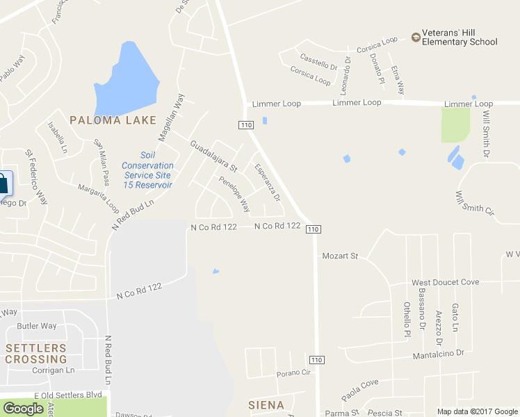 map of restaurants, bars, coffee shops, grocery stores, and more near 2808 Penelope Court in Round Rock