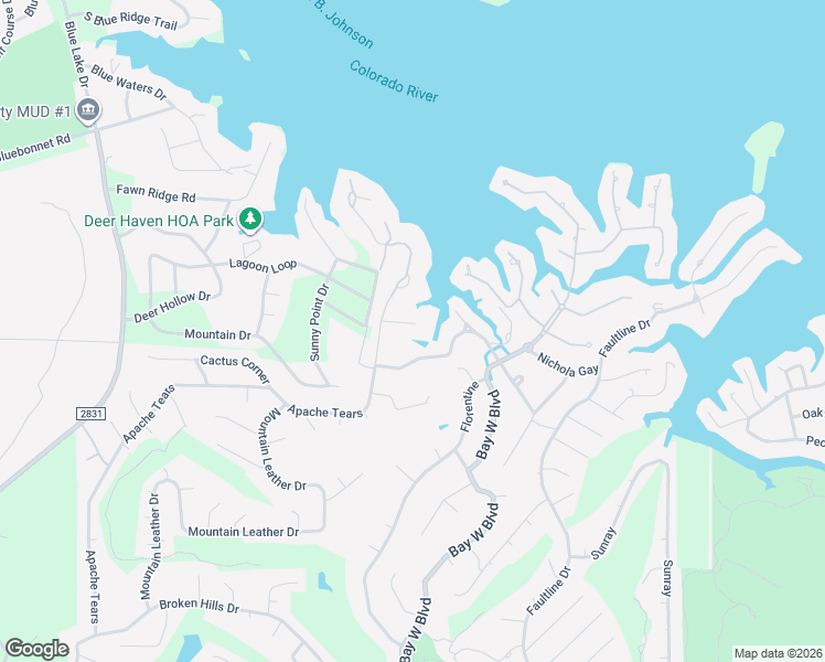 map of restaurants, bars, coffee shops, grocery stores, and more near 107 Moon Isle in Horseshoe Bay