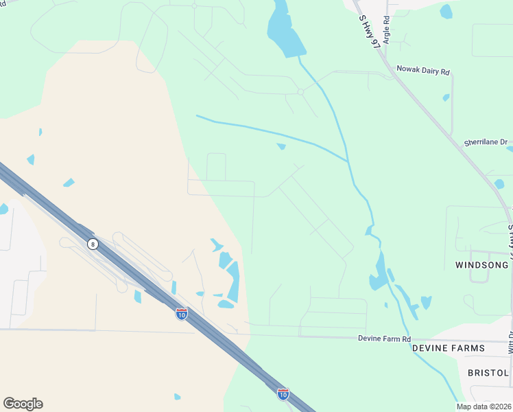 map of restaurants, bars, coffee shops, grocery stores, and more near 4478 Devine Farm Road in Cantonment