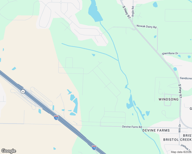 map of restaurants, bars, coffee shops, grocery stores, and more near 3858 Devine Farm Road in Cantonment