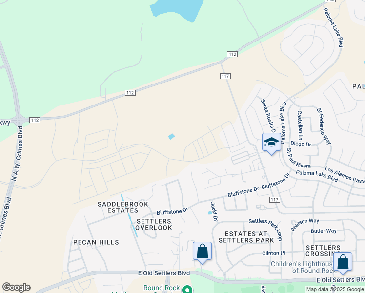 map of restaurants, bars, coffee shops, grocery stores, and more near 2864 Shadowpoint Cove in Round Rock