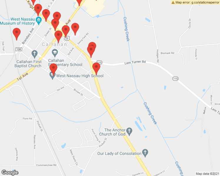 map of restaurants, bars, coffee shops, grocery stores, and more near 45077 Clemmons Road in Callahan