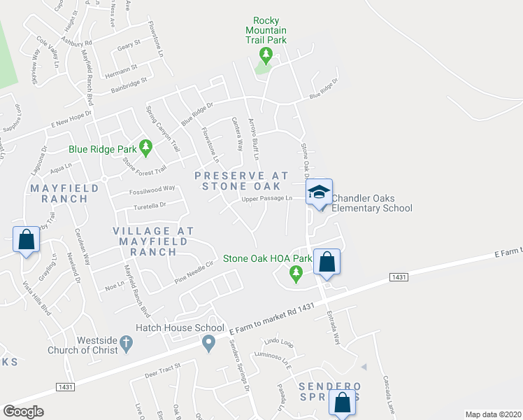 map of restaurants, bars, coffee shops, grocery stores, and more near 3308 Cave Dome Path in Round Rock