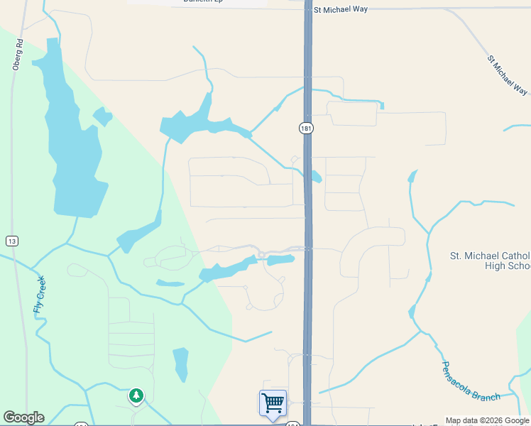 map of restaurants, bars, coffee shops, grocery stores, and more near 613 Falling Water Boulevard in Fairhope
