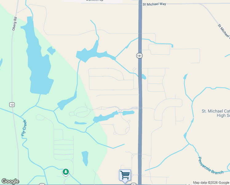 map of restaurants, bars, coffee shops, grocery stores, and more near 613 Falling Water Boulevard in Fairhope