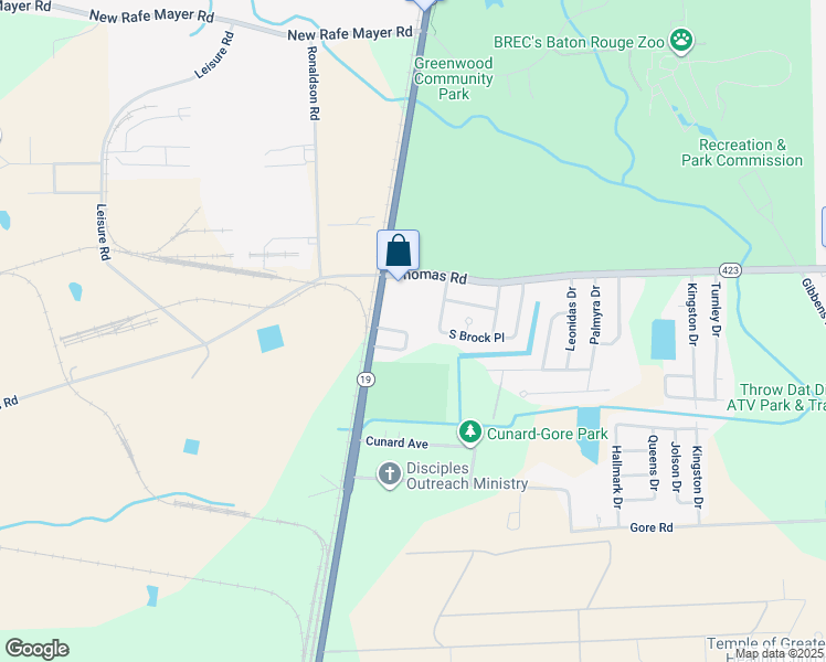 map of restaurants, bars, coffee shops, grocery stores, and more near 12134 Doverwood Drive in Baton Rouge