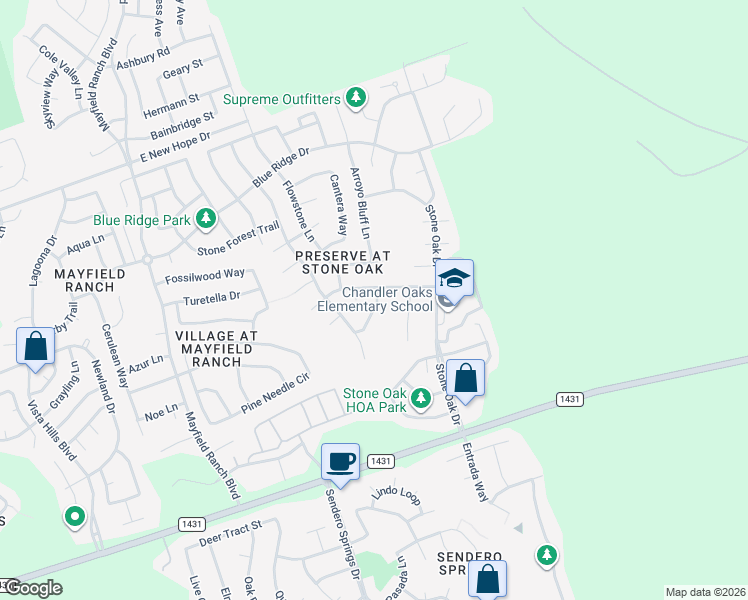 map of restaurants, bars, coffee shops, grocery stores, and more near 3304 Cave Dome Path in Round Rock
