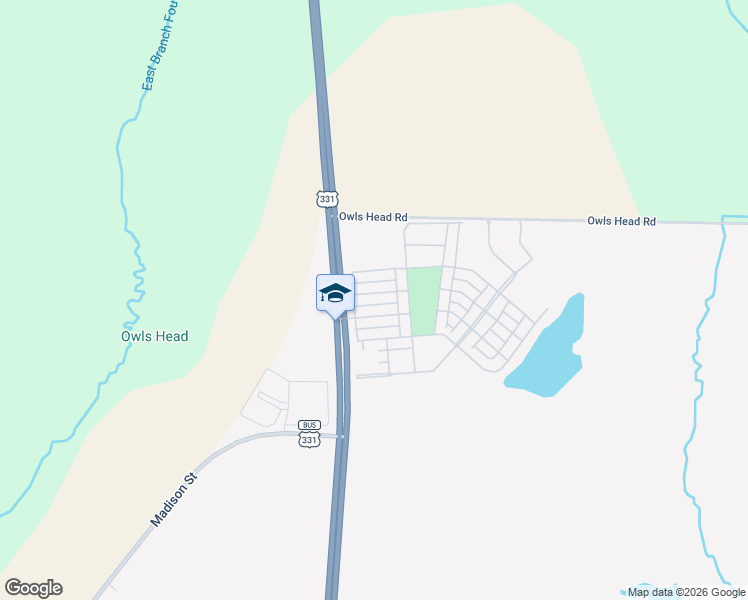 map of restaurants, bars, coffee shops, grocery stores, and more near Elderberry Street in DeFuniak Springs
