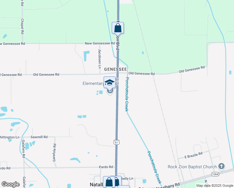 map of restaurants, bars, coffee shops, grocery stores, and more near 48405 U.S. 51 in Tickfaw