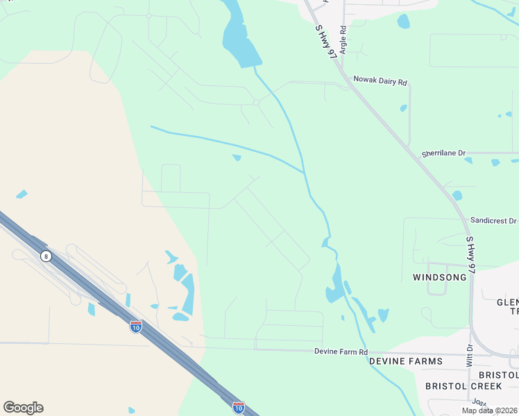 map of restaurants, bars, coffee shops, grocery stores, and more near 3691 Devine Farm Road in Cantonment