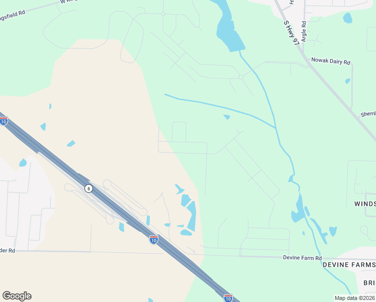 map of restaurants, bars, coffee shops, grocery stores, and more near 4499 Devine Farm Road in Cantonment