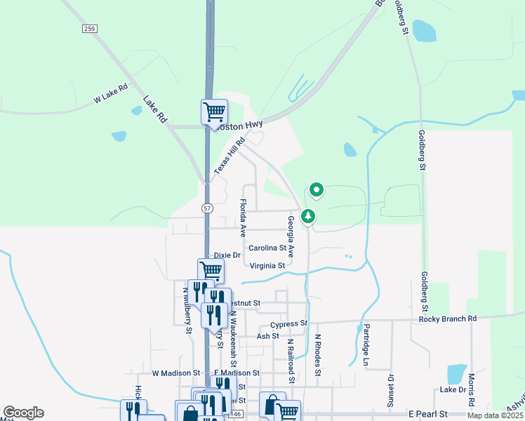 map of restaurants, bars, coffee shops, grocery stores, and more near 1440 Tennessee Avenue in Monticello
