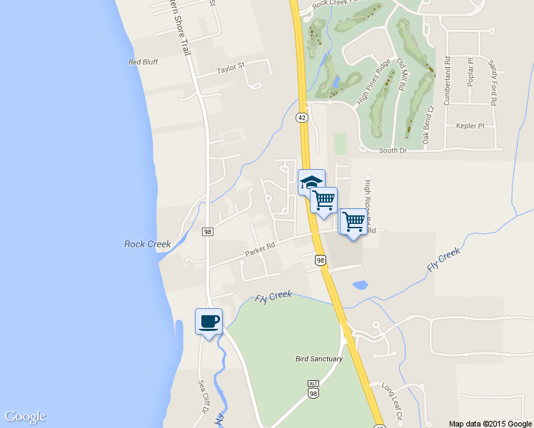 map of restaurants, bars, coffee shops, grocery stores, and more near 48 Viale Trentino in Fairhope