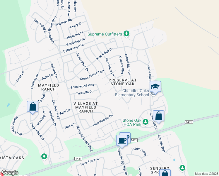 map of restaurants, bars, coffee shops, grocery stores, and more near 806 Chiselpoint Cove in Round Rock