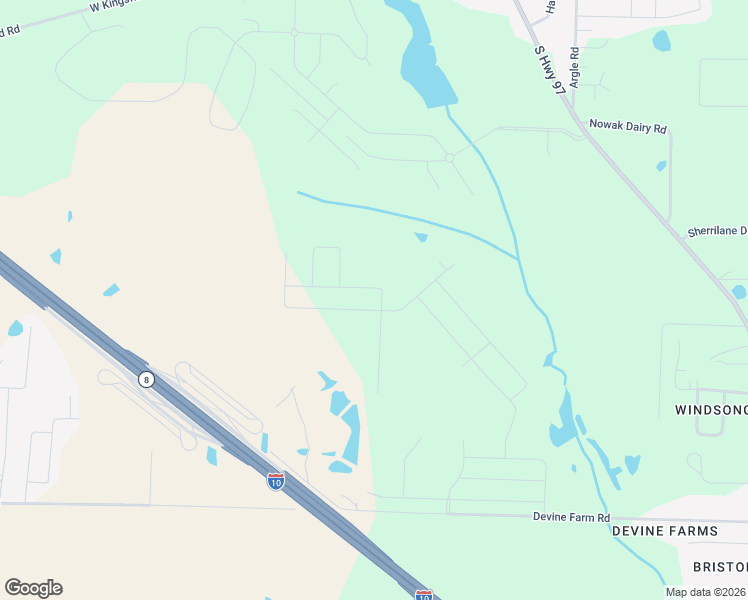 map of restaurants, bars, coffee shops, grocery stores, and more near 4499 Devine Farm Road in Cantonment