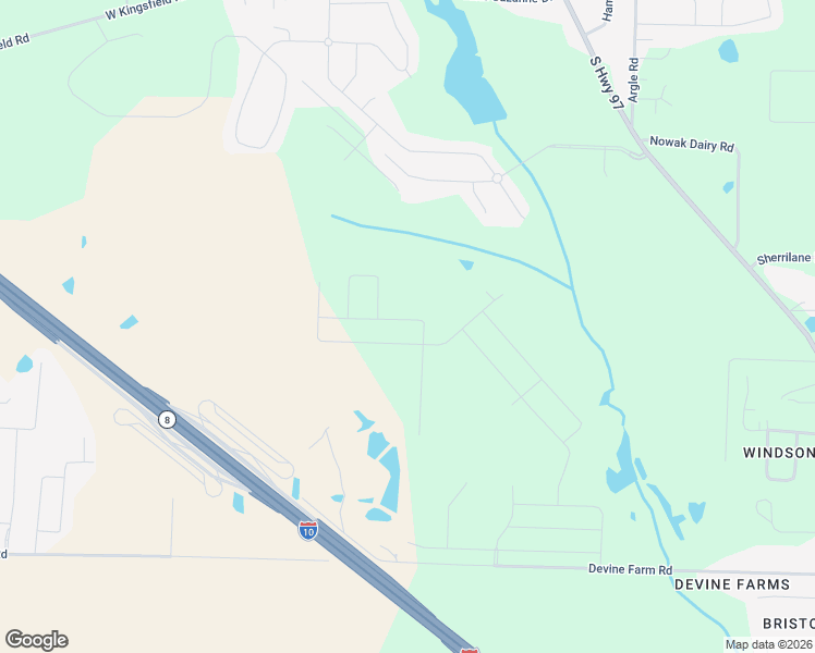 map of restaurants, bars, coffee shops, grocery stores, and more near 4499 Devine Farm Road in Cantonment
