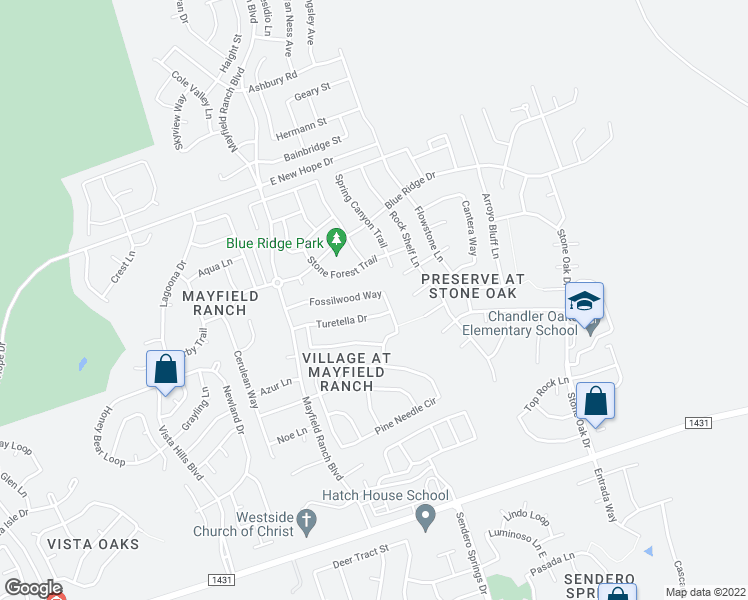 map of restaurants, bars, coffee shops, grocery stores, and more near 3709 Fossilwood Way in Round Rock