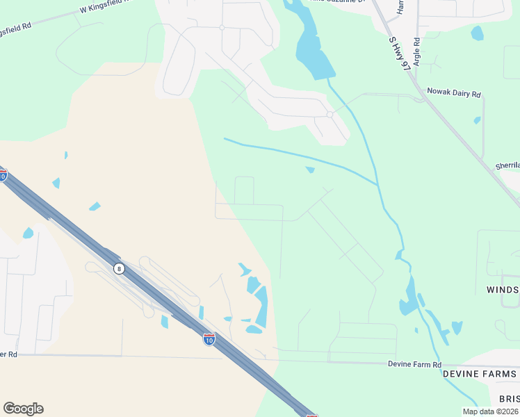 map of restaurants, bars, coffee shops, grocery stores, and more near 4499 Devine Farm Road in Cantonment
