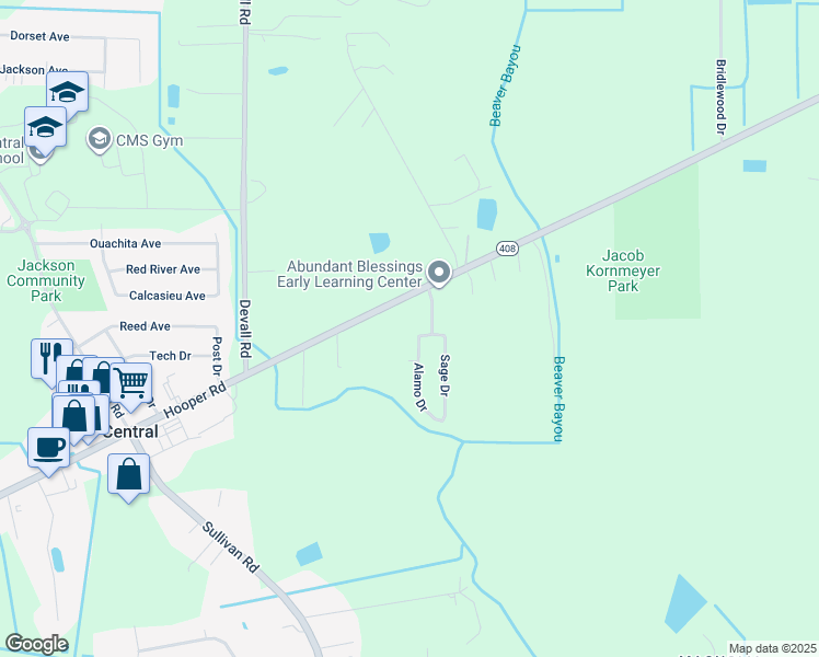 map of restaurants, bars, coffee shops, grocery stores, and more near 14721 Saddle Avenue in Baton Rouge