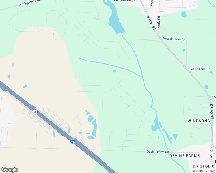 map of restaurants, bars, coffee shops, grocery stores, and more near 4480 Devine Farm Road in Cantonment
