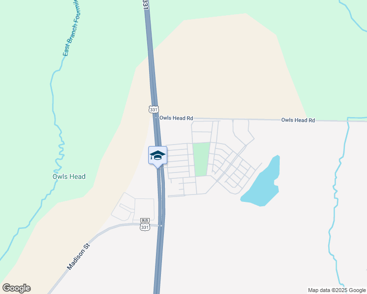 map of restaurants, bars, coffee shops, grocery stores, and more near Silverthorn Street in DeFuniak Springs
