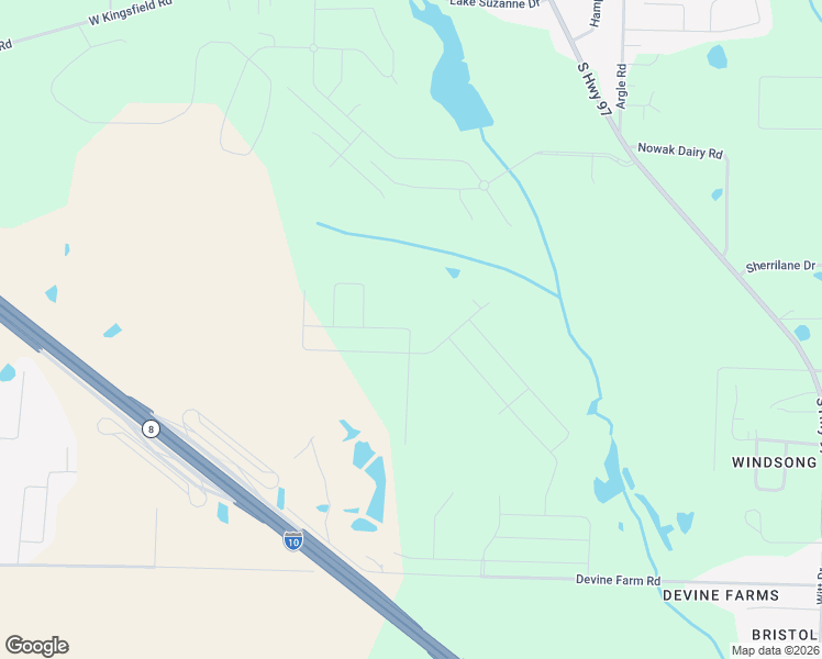 map of restaurants, bars, coffee shops, grocery stores, and more near 4499 Devine Farm Road in Cantonment