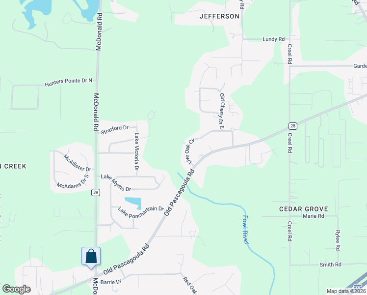 map of restaurants, bars, coffee shops, grocery stores, and more near 6410 Live Oak Circle in Theodore