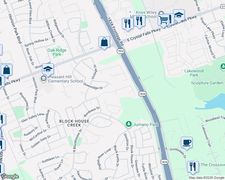 map of restaurants, bars, coffee shops, grocery stores, and more near 1309 Chardonnay Crossing in Leander