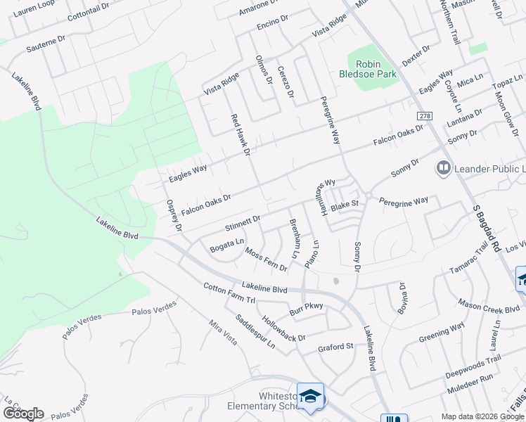 map of restaurants, bars, coffee shops, grocery stores, and more near 1709 Stinnett Drive in Leander