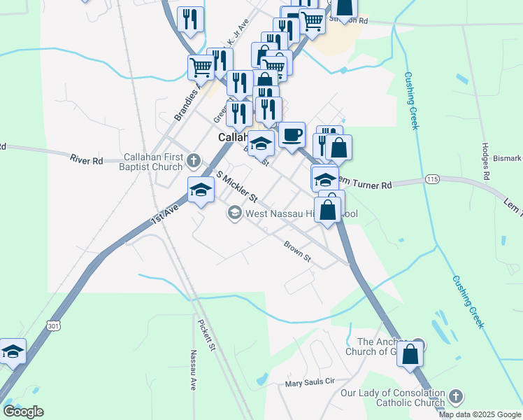 map of restaurants, bars, coffee shops, grocery stores, and more near 45025 Pumpkin Court in Callahan
