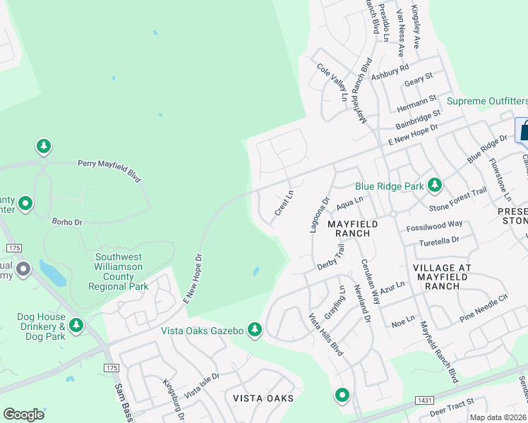 map of restaurants, bars, coffee shops, grocery stores, and more near 4103 Massey Way in Round Rock