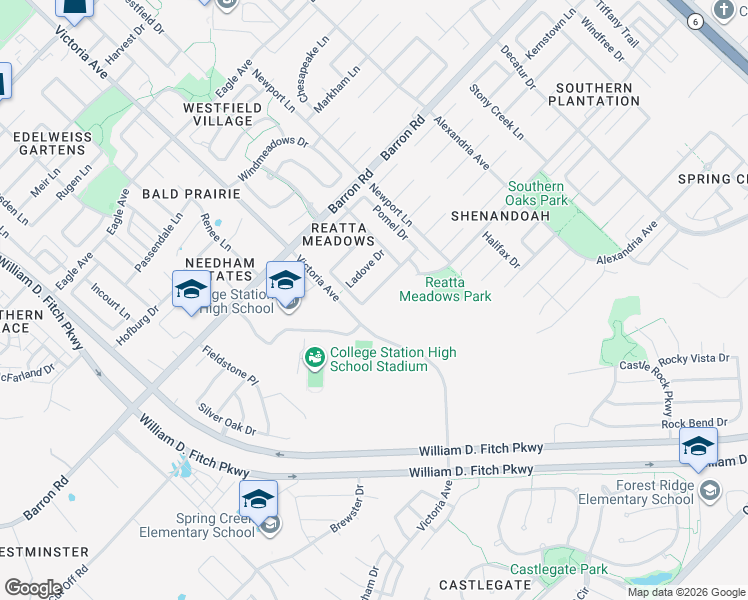 map of restaurants, bars, coffee shops, grocery stores, and more near 902 Barchetta Drive in College Station