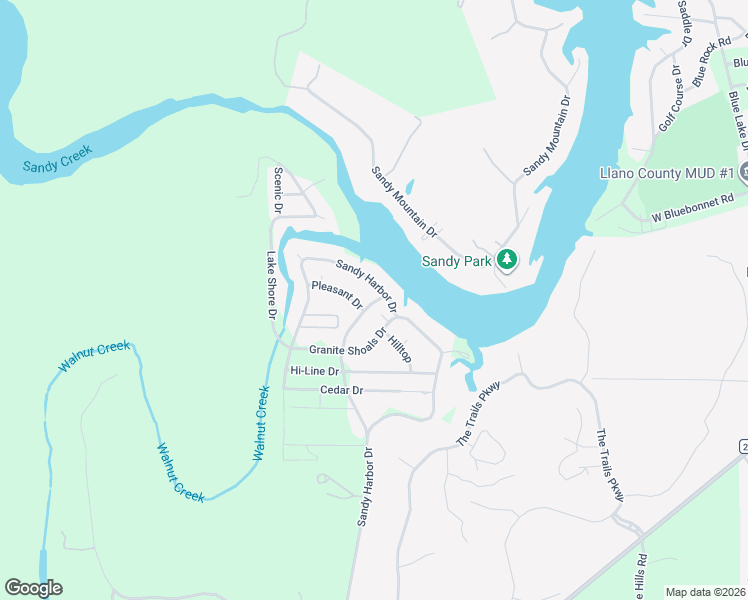 map of restaurants, bars, coffee shops, grocery stores, and more near 701 Sandy Harbor Drive in Horseshoe Bay