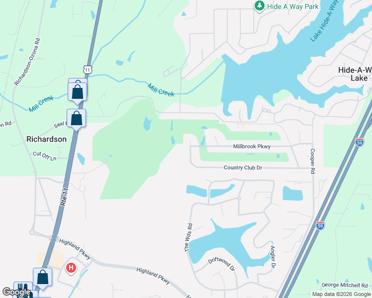 map of restaurants, bars, coffee shops, grocery stores, and more near 200 Country Club Drive in Picayune