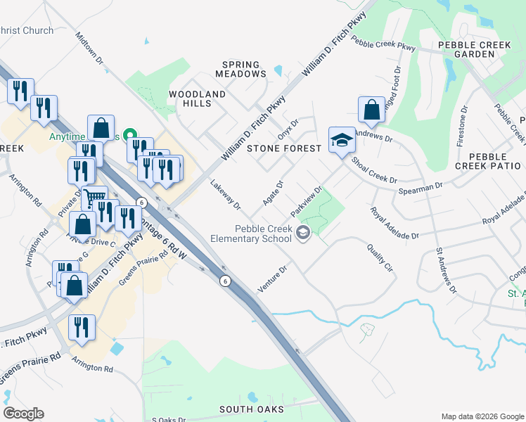 map of restaurants, bars, coffee shops, grocery stores, and more near 4601 Caddie Court in College Station