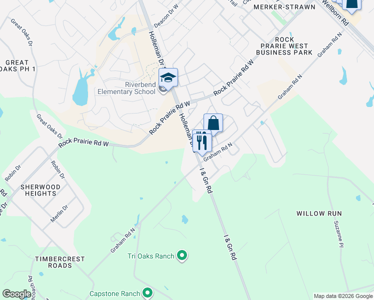 map of restaurants, bars, coffee shops, grocery stores, and more near 5064 Holleman Drive South in College Station