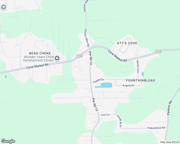 map of restaurants, bars, coffee shops, grocery stores, and more near 33998 Clinton Allen Road in Denham Springs