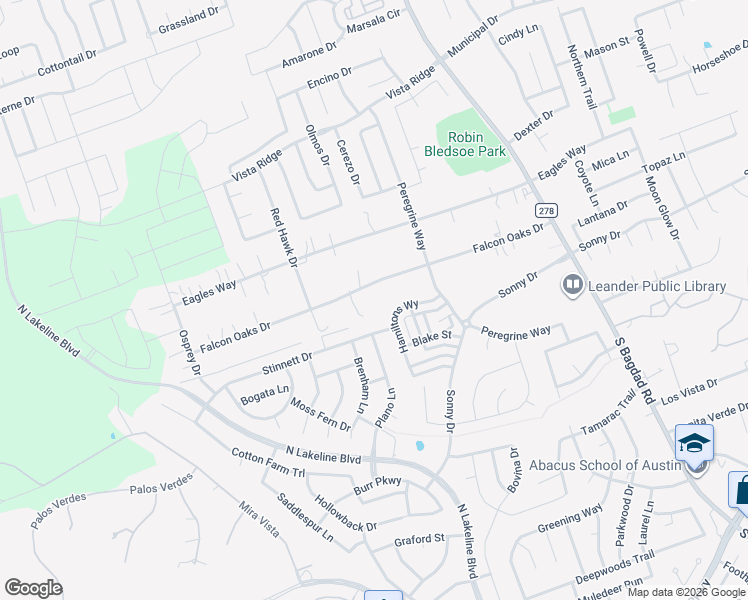 map of restaurants, bars, coffee shops, grocery stores, and more near 1457 Hamiltons Way in Leander