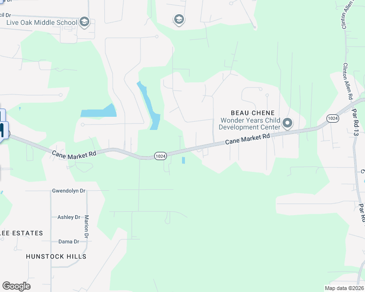 map of restaurants, bars, coffee shops, grocery stores, and more near 35993 Cane Market Road in Denham Springs