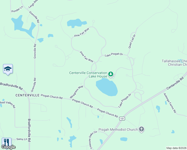 map of restaurants, bars, coffee shops, grocery stores, and more near 6551 Summer Duck Road in Tallahassee