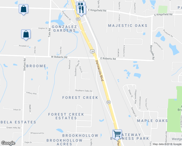 map of restaurants, bars, coffee shops, grocery stores, and more near 424 Megan Drive in Gonzalez