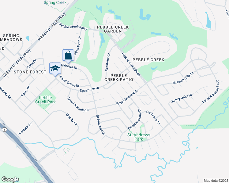 map of restaurants, bars, coffee shops, grocery stores, and more near 5000 Commonwealth Court in College Station