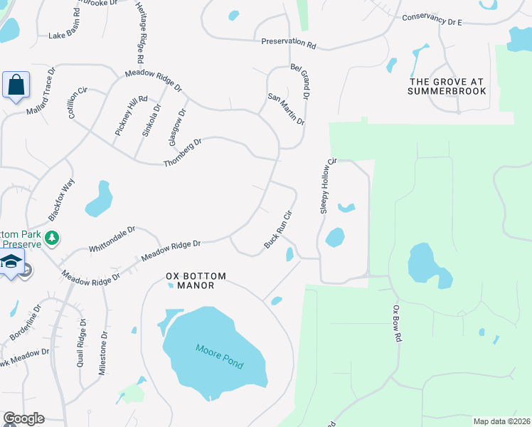map of restaurants, bars, coffee shops, grocery stores, and more near 434 Meadow Ridge Drive in Tallahassee
